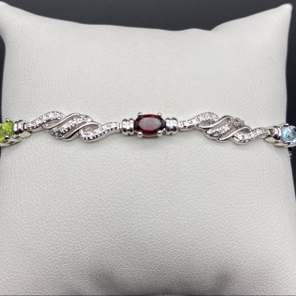 Multi-Color CZ with Rhinestones Bracelet